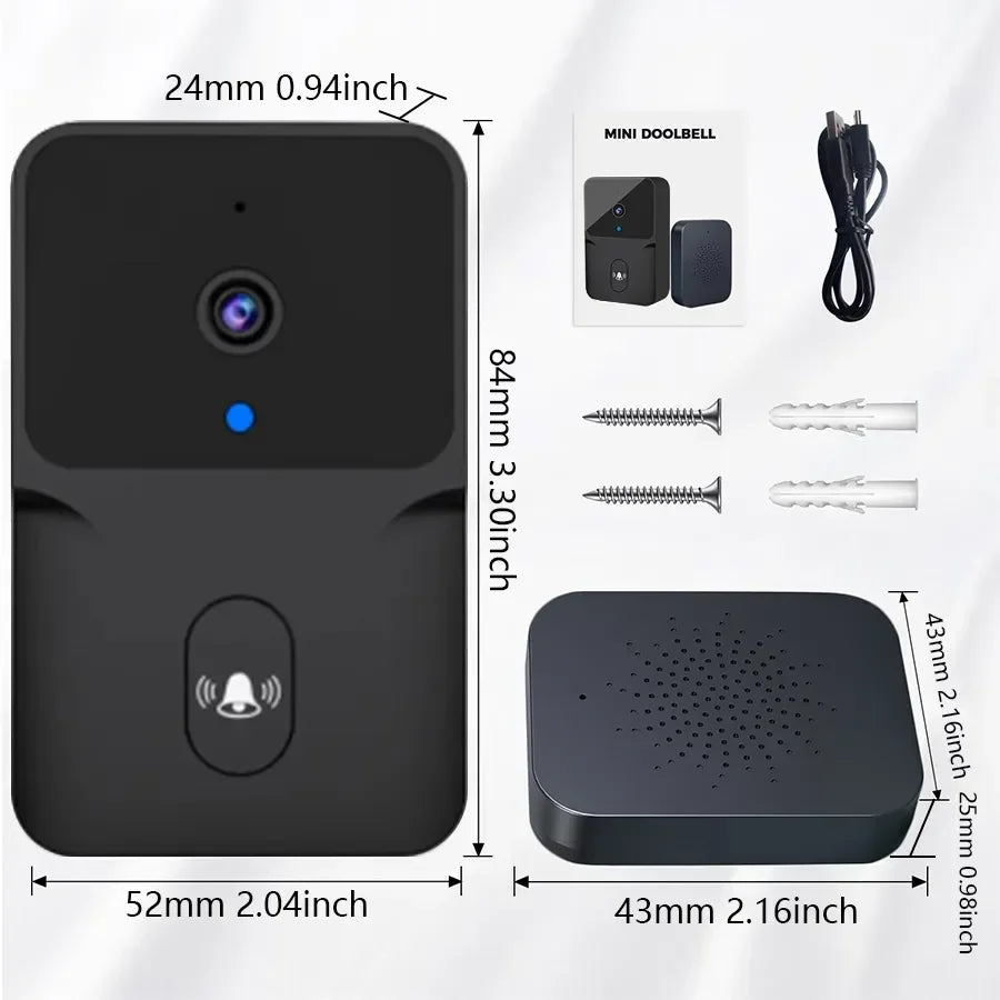 WiFi Wireless Tuya Smart Video Doorbell HD Camerabattery Powered Camera Security Door Bell Wi-Fi Intercom for Home Apartment