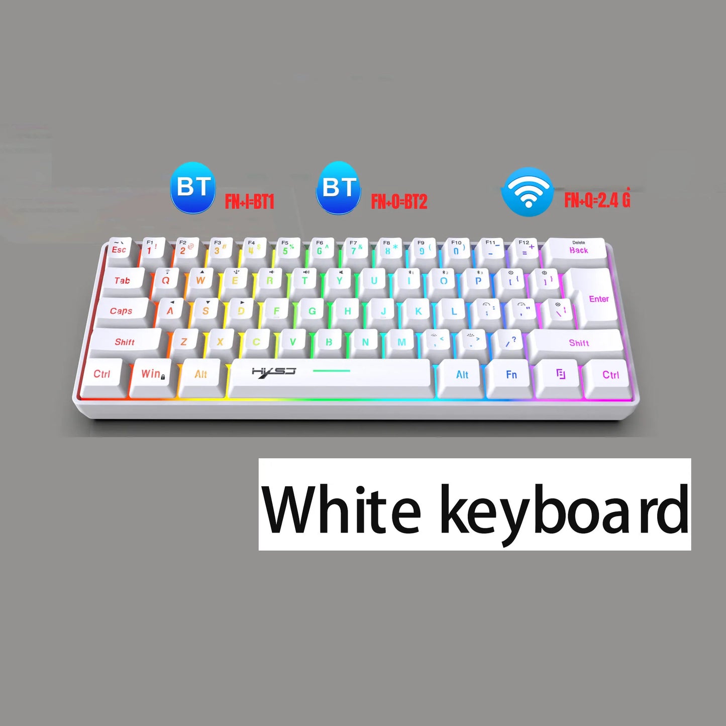 Wireless keyboard mouse combo Bluetooth key board 60% kit 2.4Ghz computer white Gamer keyboards Mice combos set teclado pc