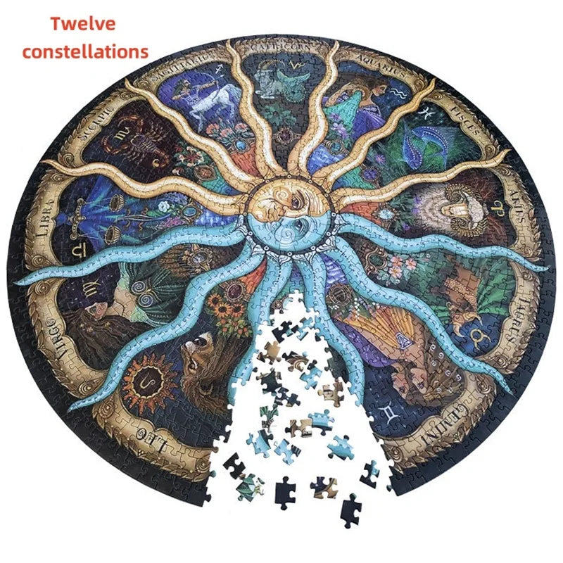 1000 Pcs Earth Puzzle Moon Puzzle And Twelve Constellations Puzzle Creative Stress Relieving Adult And Child Toy Birthday Gift