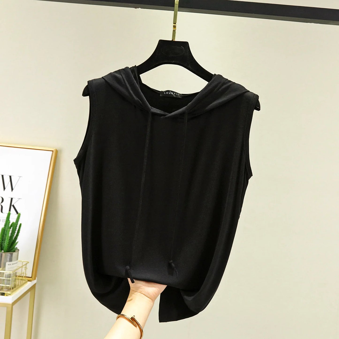 Women's Tank Tops Modal hoodies Tshirt sleeveless Loose Casual Tee Top Summer thin streetwear T-shirt