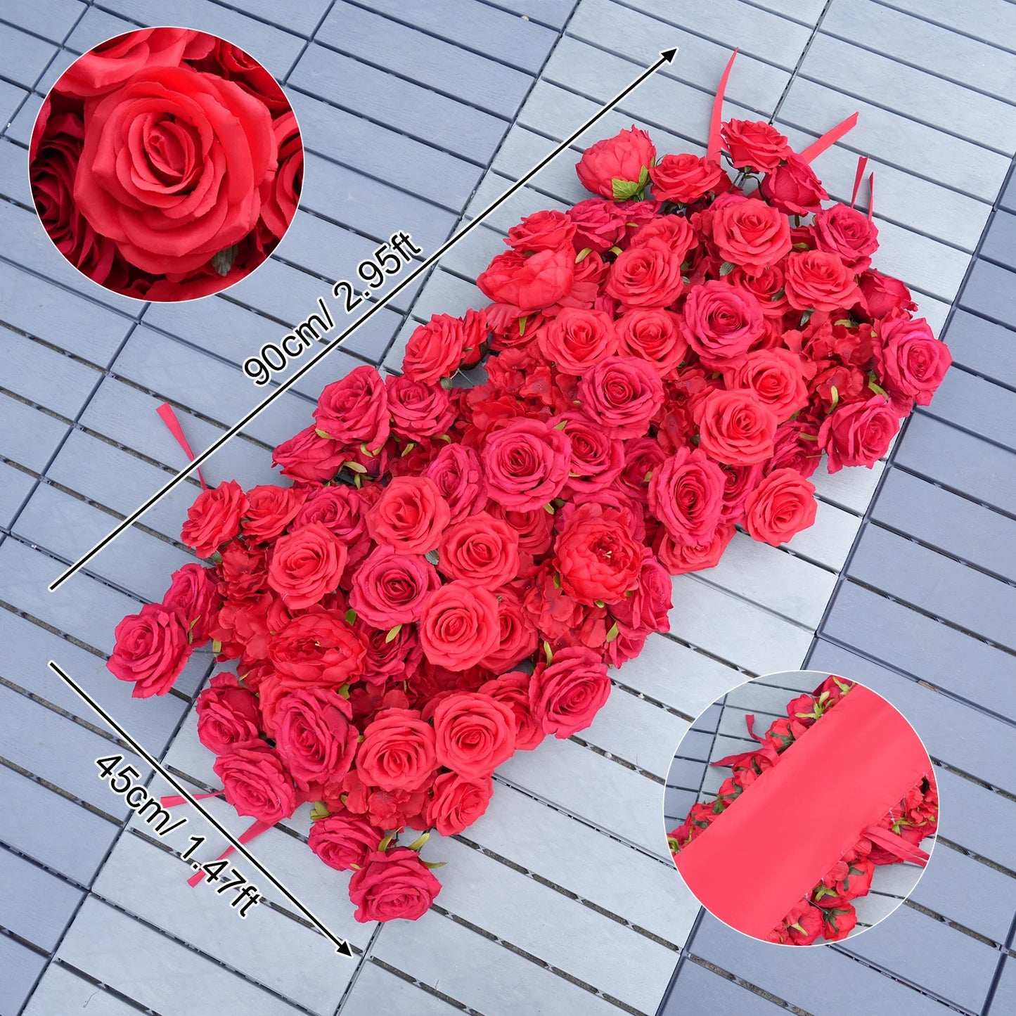 Angela Flower Red Rose Creative Love Heart Floral Wall Cloth Base Flower Arrangement Wedding Backdrop Frame Proposal Decor A7699