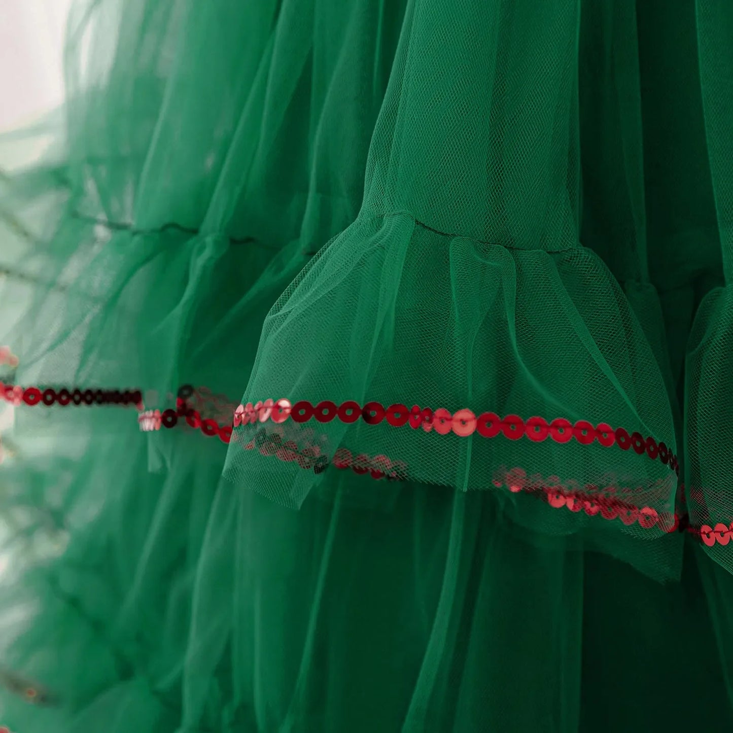 Elegant Baby Girl Christmas Dress Christmas Tree Style Cake Tiered Fluffy Tulle Toddler Ball Gowns 1 2 3 4 Years Newborn Clothes