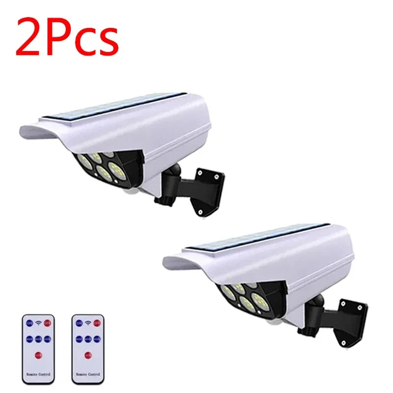 1-2Pack 77LED Solar Motion Sensor LED Light Outdoor Dummy Camera Wireless Security Flood Light Waterproof Lamp For Home Garden