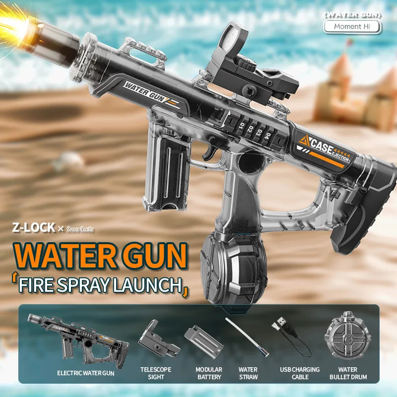 Electric Water Guns For Adults Powerful Squirt Water Large Capacity Automatic Continuous Water Gun Summer Outdoor Toys for Kid