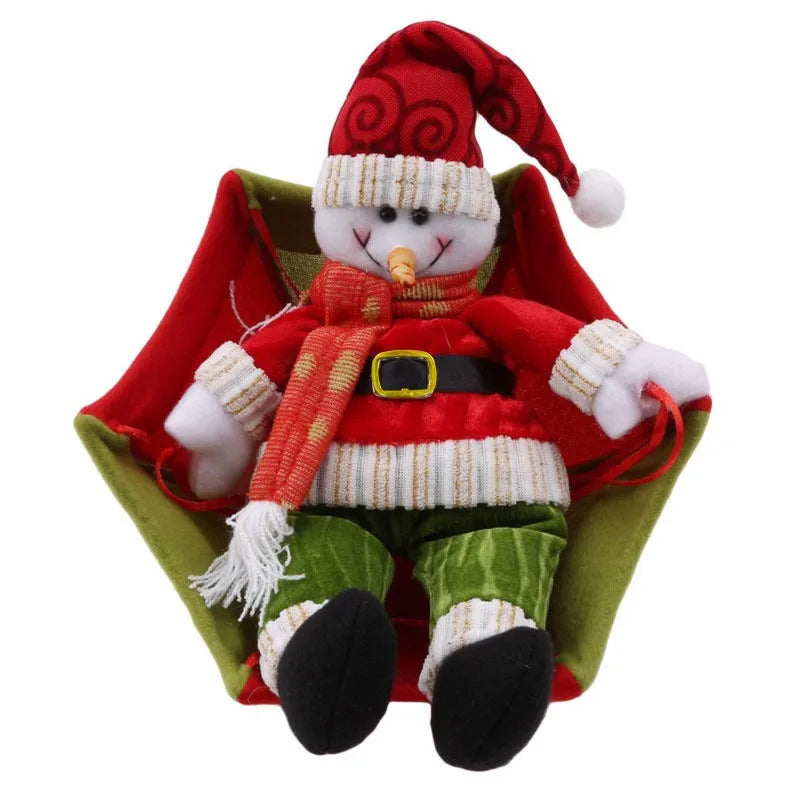 2024 Christmas Santa Claus Smowman Hanging Ceiling Decorations Parachute New Year Pendant Christmas Home Decoration Supplies
