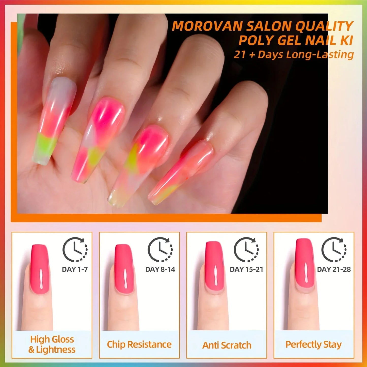 12 kinds of candy colored Poly, equipped with pure Poly gel and glitter Poly, nail gel is suitable for all season women's partie