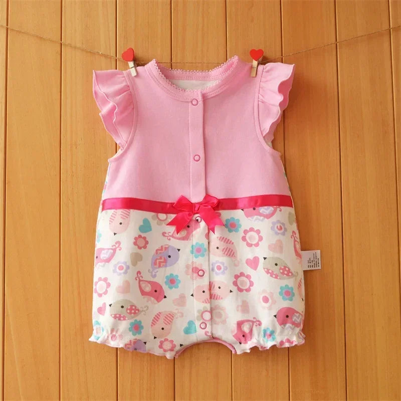 3-18 Month Baby Summer Clothes Rompers Girls Overalls Short Sleeve