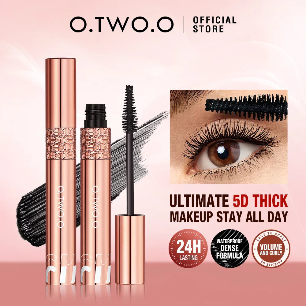 O.TWO.O Mascara Waterproof 4D Silk Fiber Curling Volume Lashes Thick Lengthening Nourish Eyelash Extension High Quality Makeup