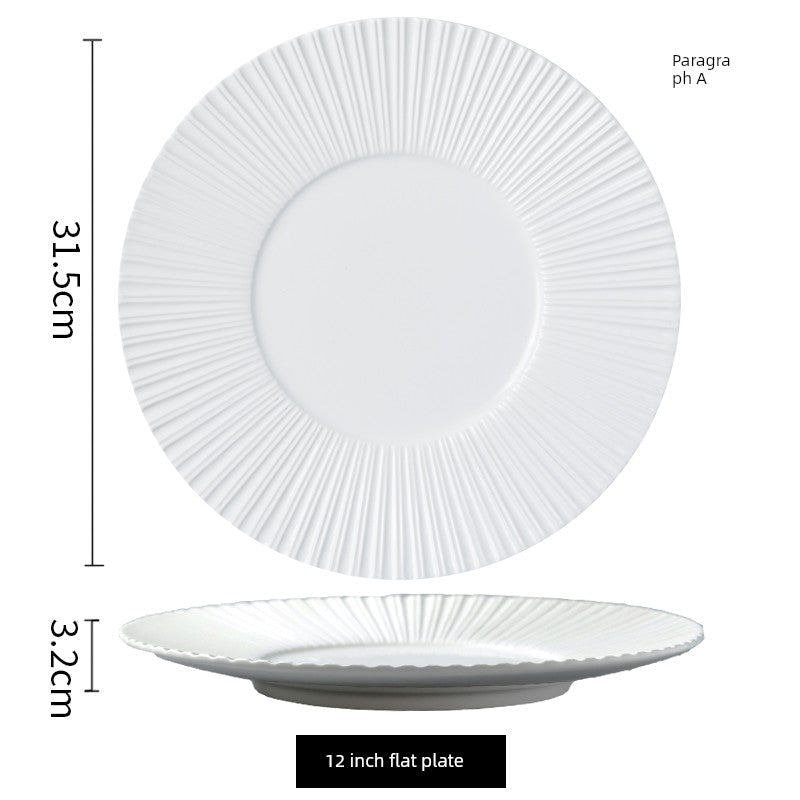 Yiheng Scandinavian Ins2021 New Steak Western Food Tray Hotel Household Kitchen Tableware round Deep Straw Hat Soup Plate
