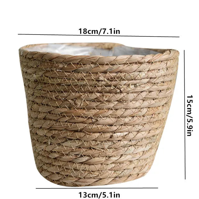 Straw Flower Pot Weaving Flower Plant Basket Grass Planter Basket Indoor Flower Pots Cover Plant Containers for Plantable Plants