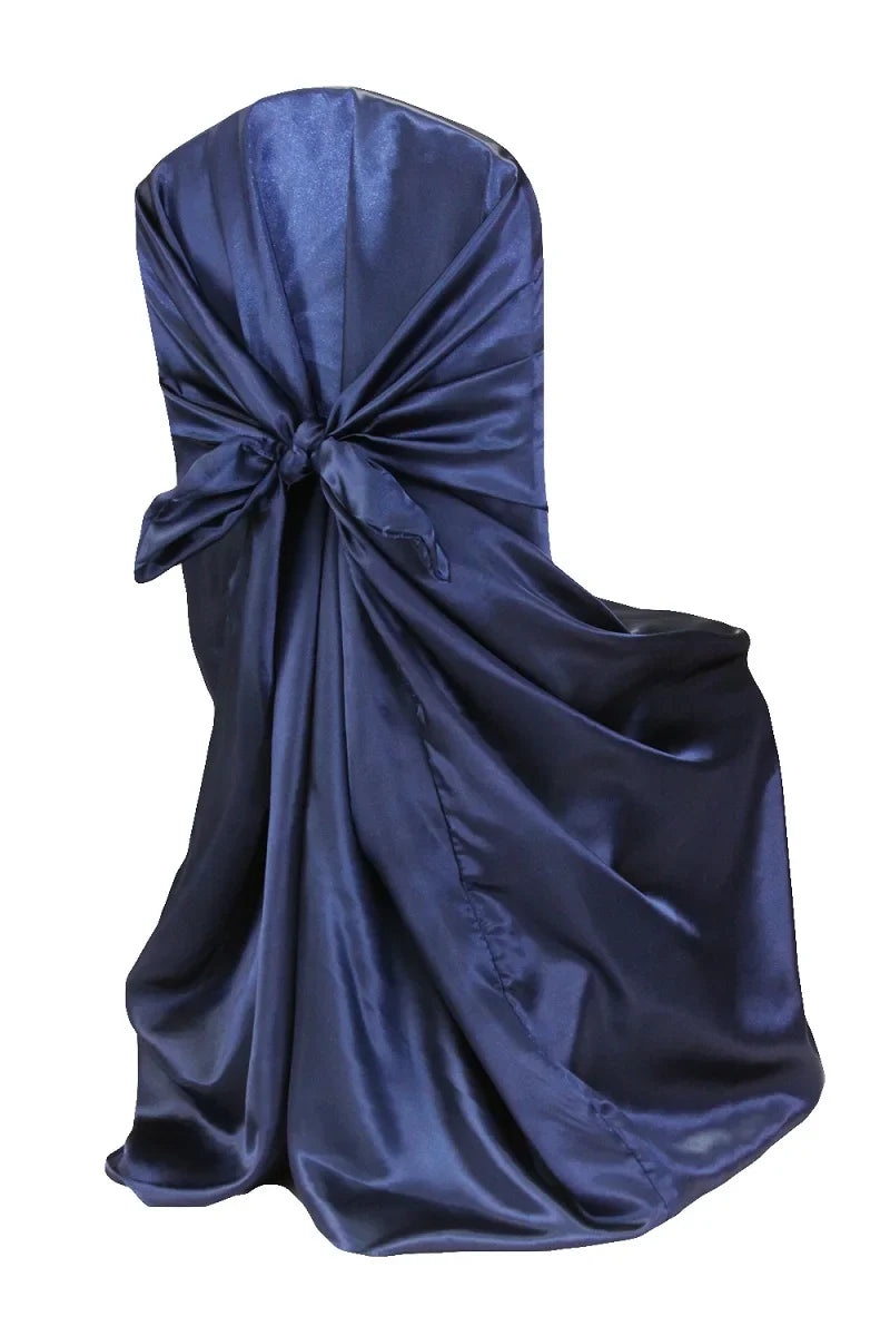 BITFLY Self Tie Satin Chair Covers Wedding Banquet Party Decoration Annual Dinner Supplies Universal Home Decor