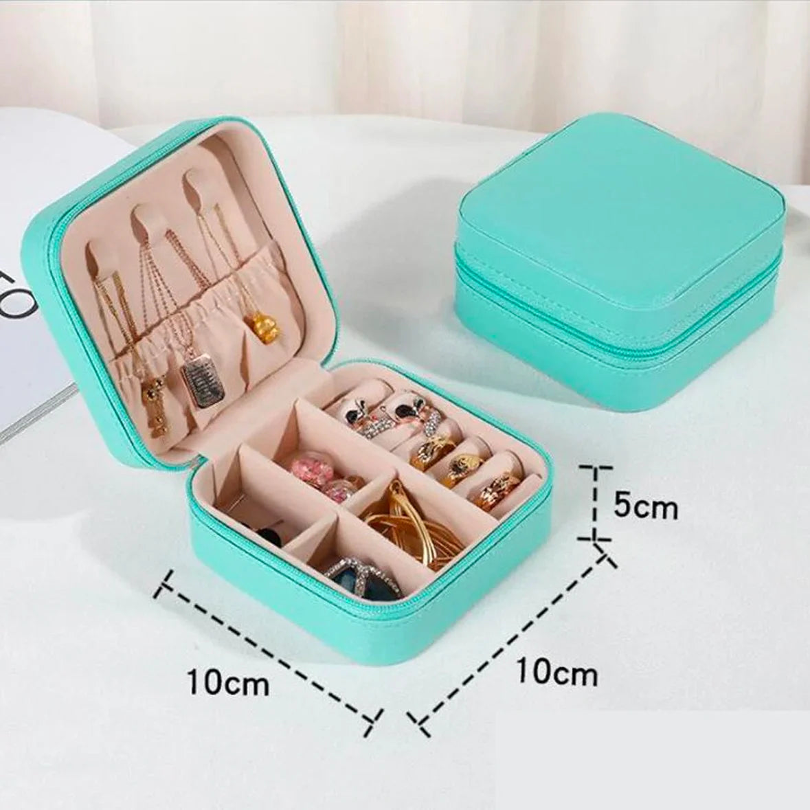 1PC Storage Box PU Jewelry Anti-oxidation Necklace Ear Ring Ear Stud Pendant Jewelry Box Large Capacity Portable Jewelry Box