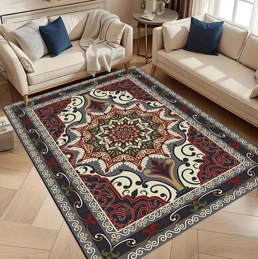 Persian Luxury Red Carpet Living Room Large Size Rug Non-slip Home Decoration Bedroom Lounge Rug