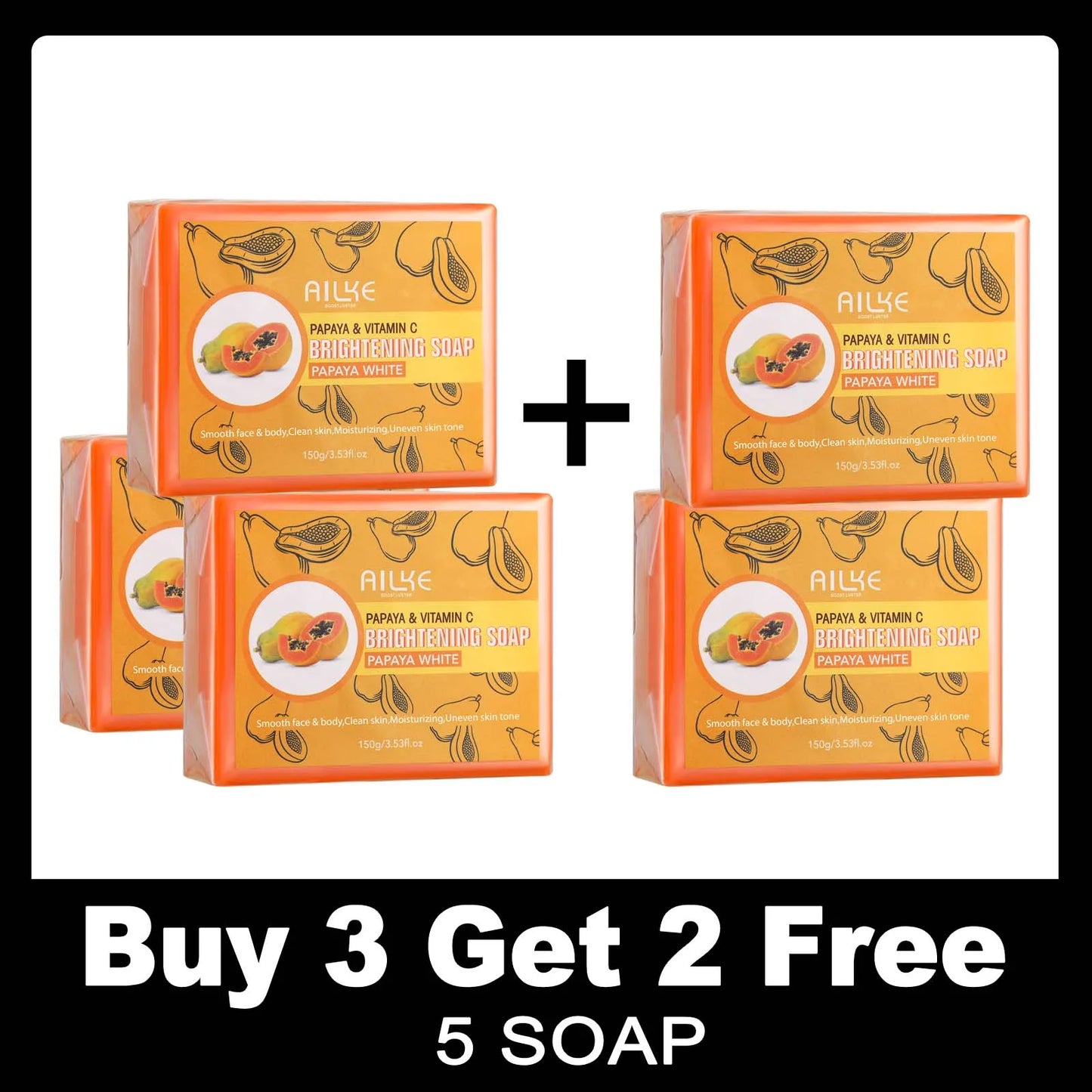 AILKE Natural Multi-Vitamin Lightening Skin Care Kit, Moisturizes, Even Toning, Remove Blemishes, Clean & Soothing Skin