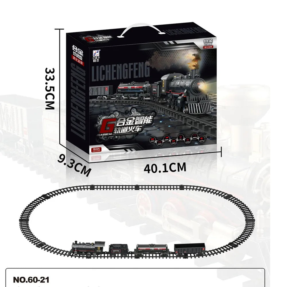 Remote Control Track Train Simulation Electric Toy Trains Set Christmas Gift Toys for Age 3 4 5 6 + Kids