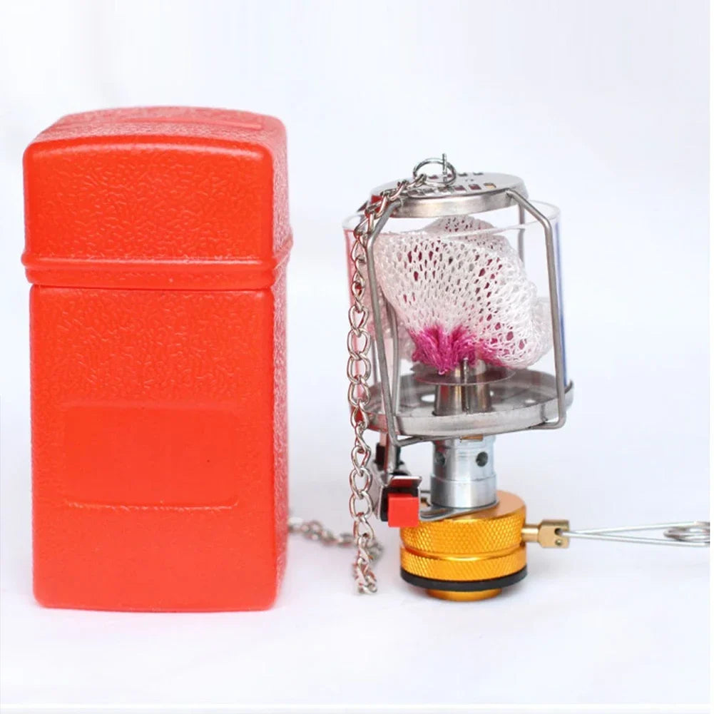 1 Set Gas Lamp Outdoor Camping Lantern Tent Lamp Hanging Glass Lamp Portable Adjustable Valve Gas Lantern For Camping Fishing