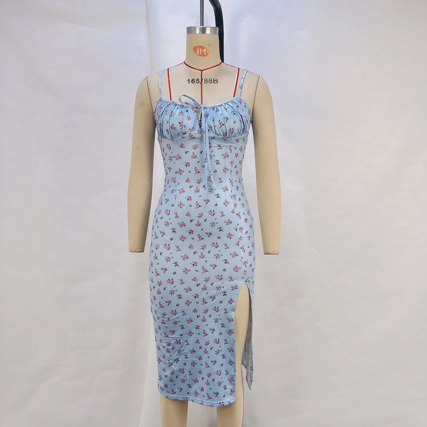 Floral Sexy Suspender Dress Fashionable Strappy Backless Split Skirt Temperament Banquet Summer Women's Wear