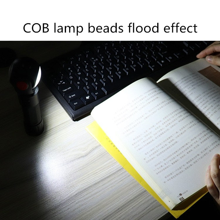 SKYWOLFEYE Lamp Head 360 Degree Rotation USB Rechargeable LED Glare Flashlight With Magnet COB Work Light, Without Battery, With An 18650 Battery, With An 26650 Battery