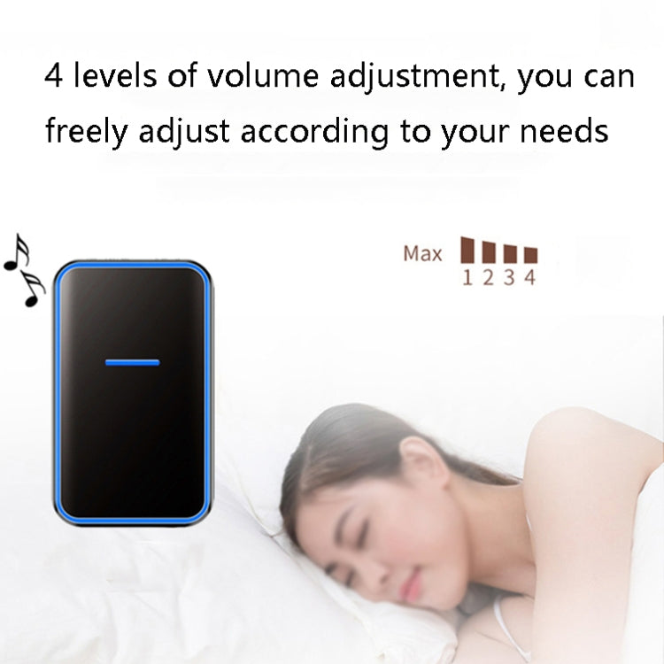 CACAZI A68-2 One to Two Wireless Remote Control Electronic Doorbell Home Smart Digital Wireless Doorbell, Style:US Plug(Black)