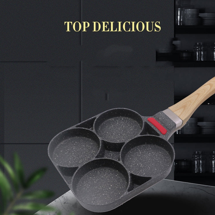 20cm Home-made Maifan Stone Four-hole Fried Egg Non-stick Flat-bottom Egg Dumpling Pot Breakfast Artifact, Flat-bottom Pot