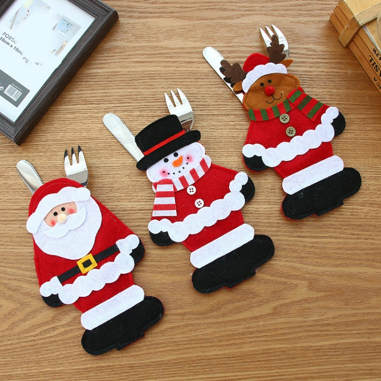 Christmas Knife And Fork Cover Christmas Decorations, Elderly, Snowman, Elk