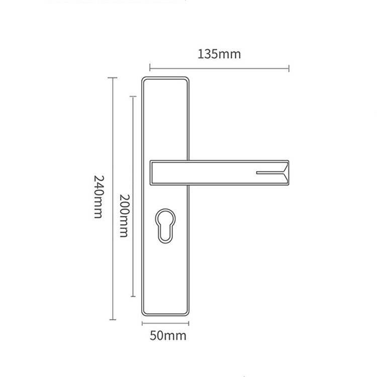 Mute Strong Magnetic Aluminum Alloy Interior Door Lock Door Bedroom Hardware Handle Lock, Color:Black Gold Small 50 Lock Body