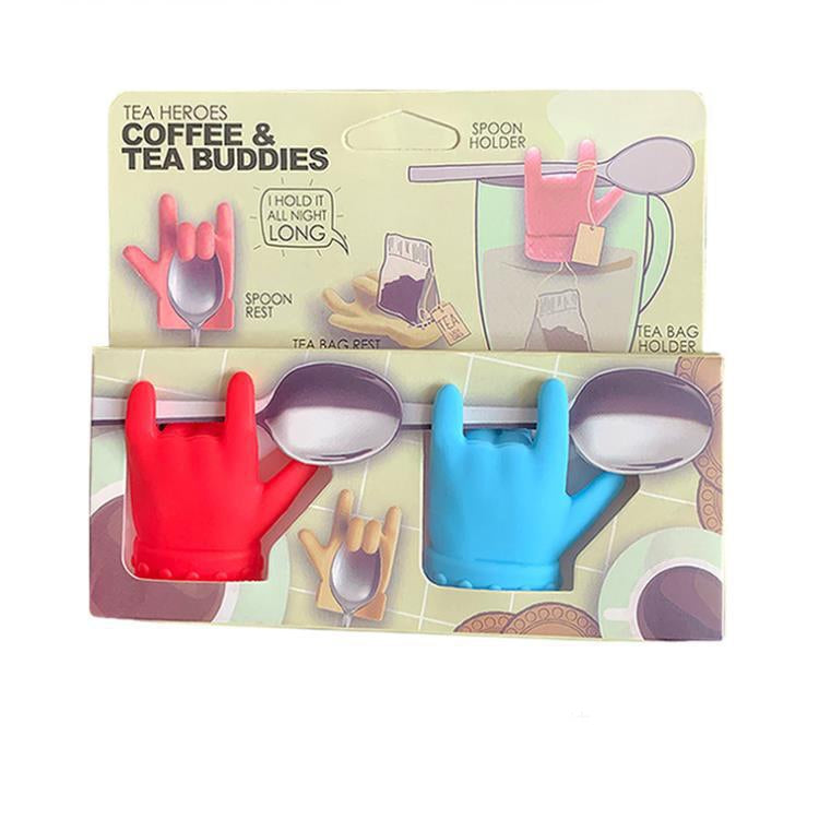 2pcs Little Finger Shape Tea Heroes Teaspoon Holder ,Random Color Delivery, Teaspoon Holder