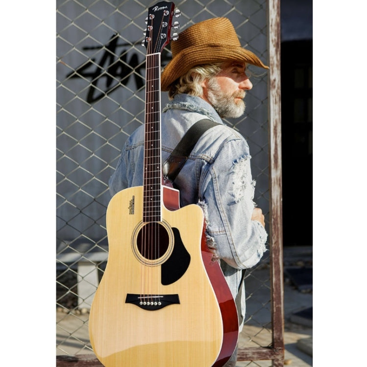 Folk Acoustic Guitar Beginner Training And Teaching Stringed Instruments, Colour: 41 Inch (Sunset Yellow)