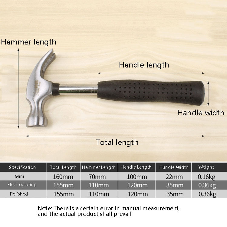 MYTEC Mini Multi-Functional Hammer Hardware Tools Home Escape Claw Hammer, Style: Electroplated Version, Electroplated Version, Polished Version, Mini Version