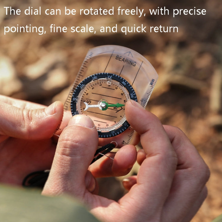 2 in 1 Compass With Map Measuring Ruler Outdoor Multifunctional Compass, 2 in 1