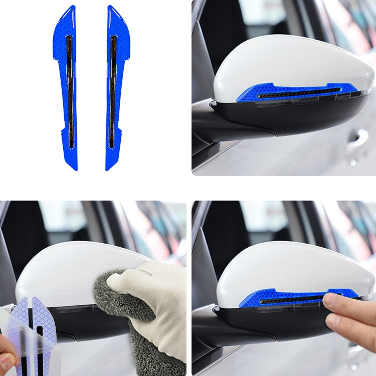 4 Sets Car Reflective Sticker Door Border Anti-Collision Strip Leaf Board Personality Rear View Mirror Warning Sticker, Red, Yellow, White, Green, Blue