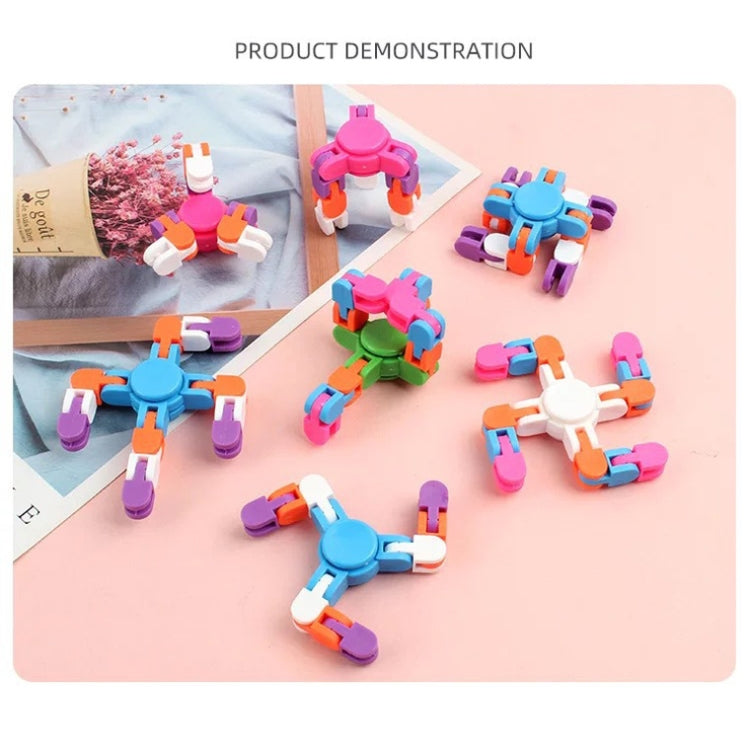 10 PCS Bicycle Chain Track DIY Toys Bone Stenosis 4 Angle Variety Fingertip Spinner, Random Color Delivery