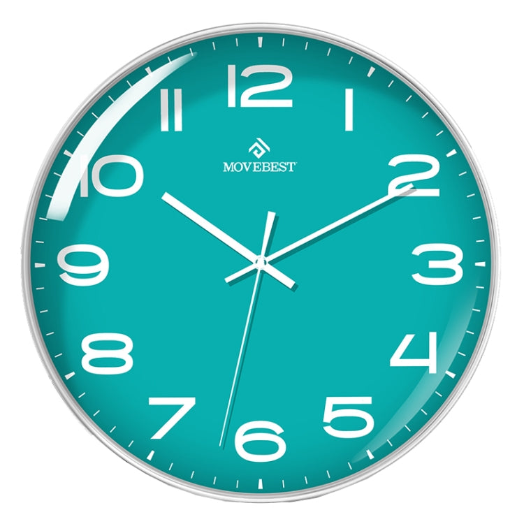 MOVEBEST 12 Inch Living Room Wall Clock Simple Home Plastic Watch, Style:, G2001 Green Surface White Frame, G2001 Black Surface Black Frame, G2001 White Surface White Frame, G2001 White Surface Black Frame, G2001-L White Surface White Frame