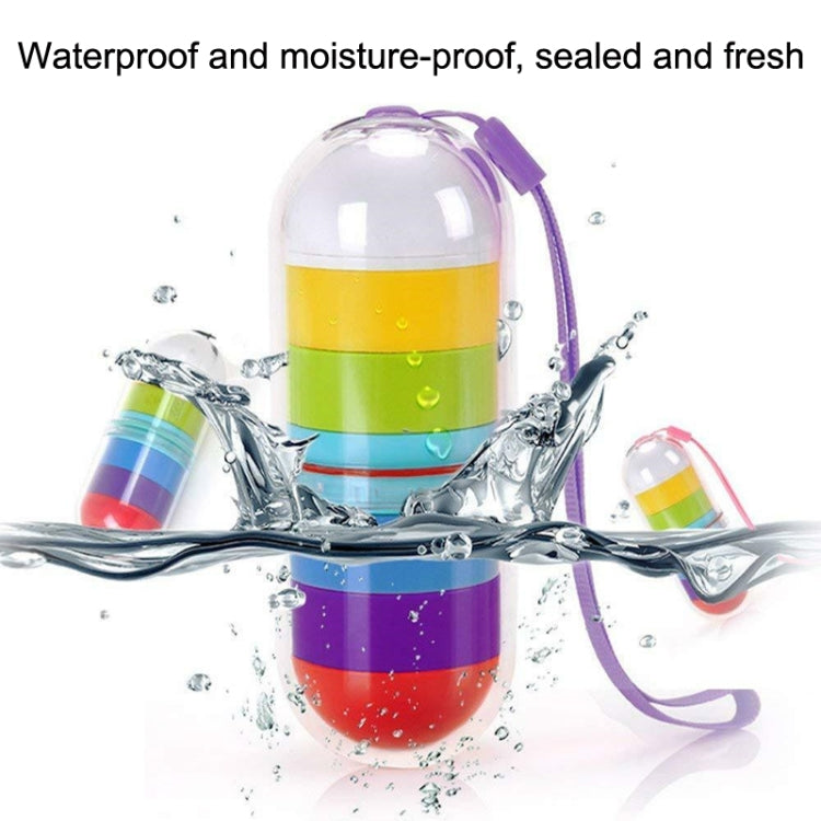 Portable Cylindrical Rotary 7 Compartments Independent Plastic Travel Pill Box, Cylindrical Pill Box