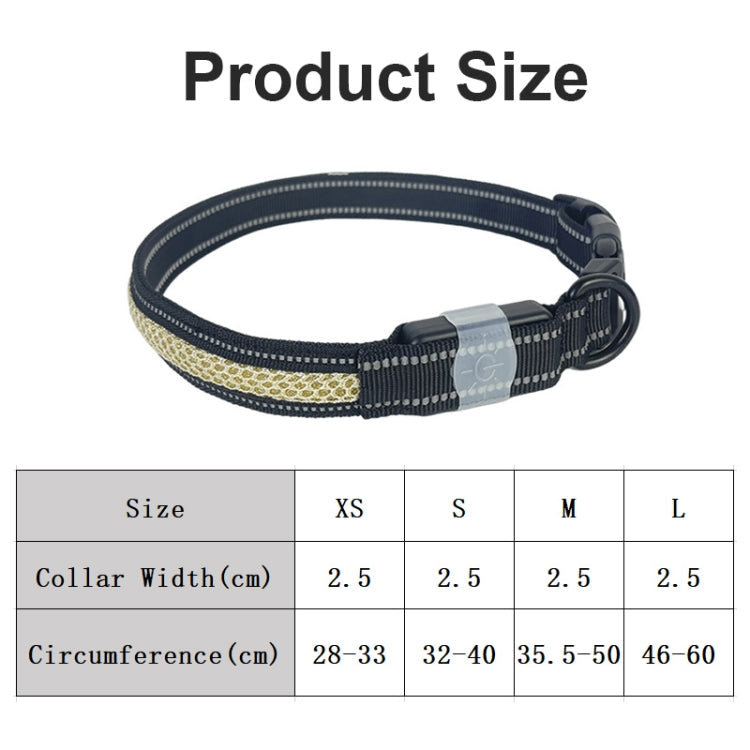 LED Rechargeable Wear-resistant and Waterproof Pet Lighting Collar, Size: XS(Black)