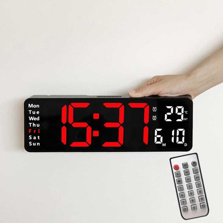 6629 13 Inch Multifunctional LED Living Room Large Screen Wall Clock, 13 Inch Black Shell Red Light, 13 Inch White Shell Orange Light, 13 Inch White Shell Green Light, 13 Inch White Shell Red Light, 13 Inch Black Shell Orange Light