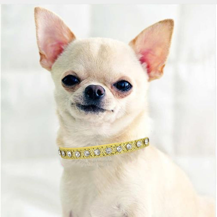 1.0 x 25cm Glitter Diamond Cat Neck Collar Decorative Supplies, Color: No Diamond Golden