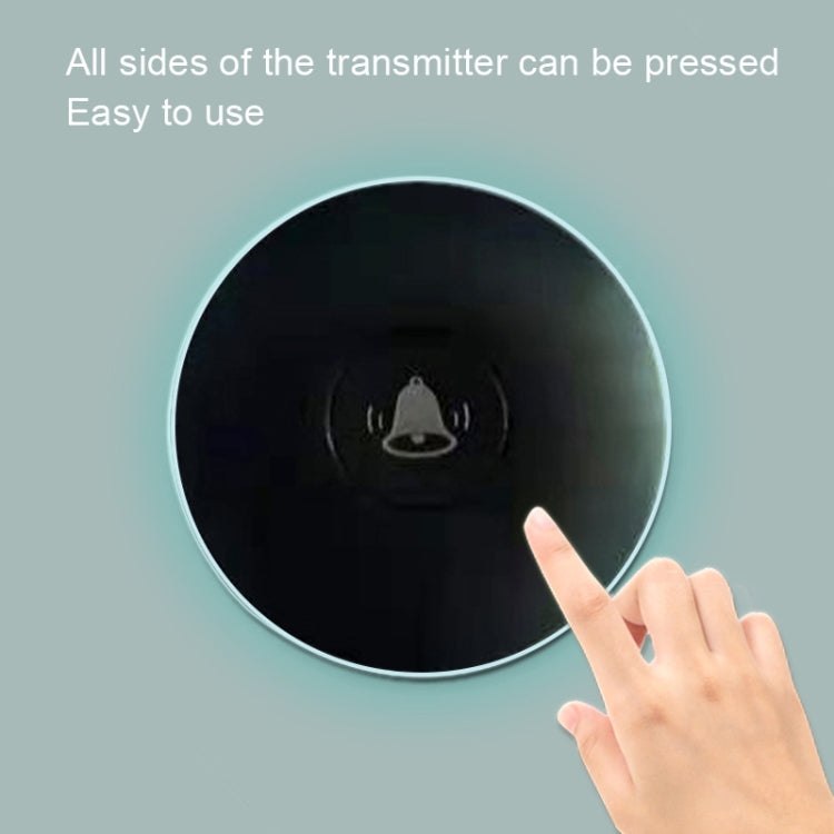 R16 1 For 1 Smart Wireless Self-Powered Hotel Home Electronic Call Doorbell(EU Plug Black)
