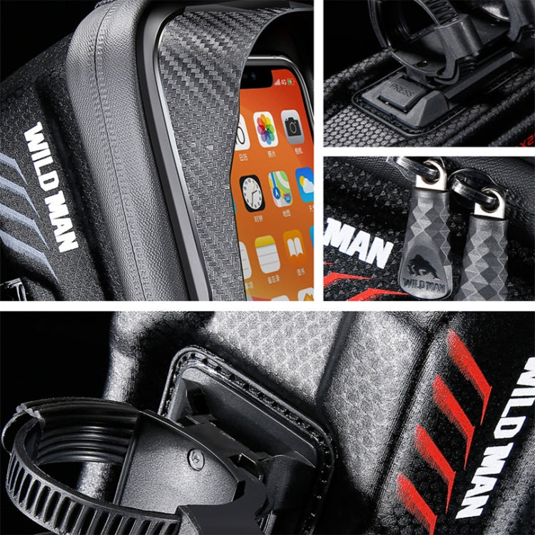 WILD MAN E12X 1L EVA Hard Shell Waterproof and Anti-fall Bicycle Bag with Touch Function, E12X (Red), E12X (Black)