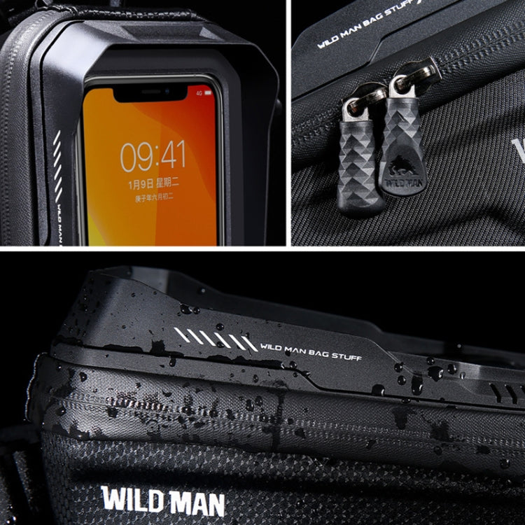 WILD MAN XT2 1L Bicycle EVA Hard Shell Waterproof Phone Touch Screen Beam Bag, XT2(Twill), XT2(Solar)