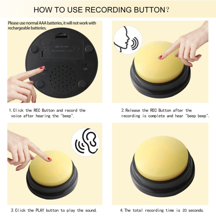 Pet Communication Button Dog Vocal Box Recording Vocalizer, Style: Recording Model(Dark Blue)