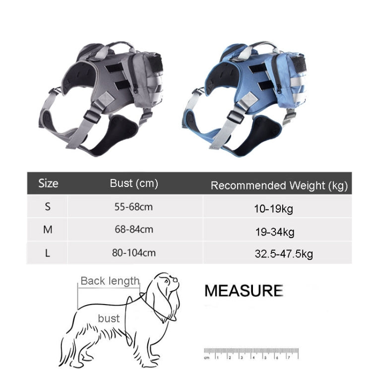 Dog Explosion-proof Chest Strap With Detachable Combination Backpack, Size: S(Grey)