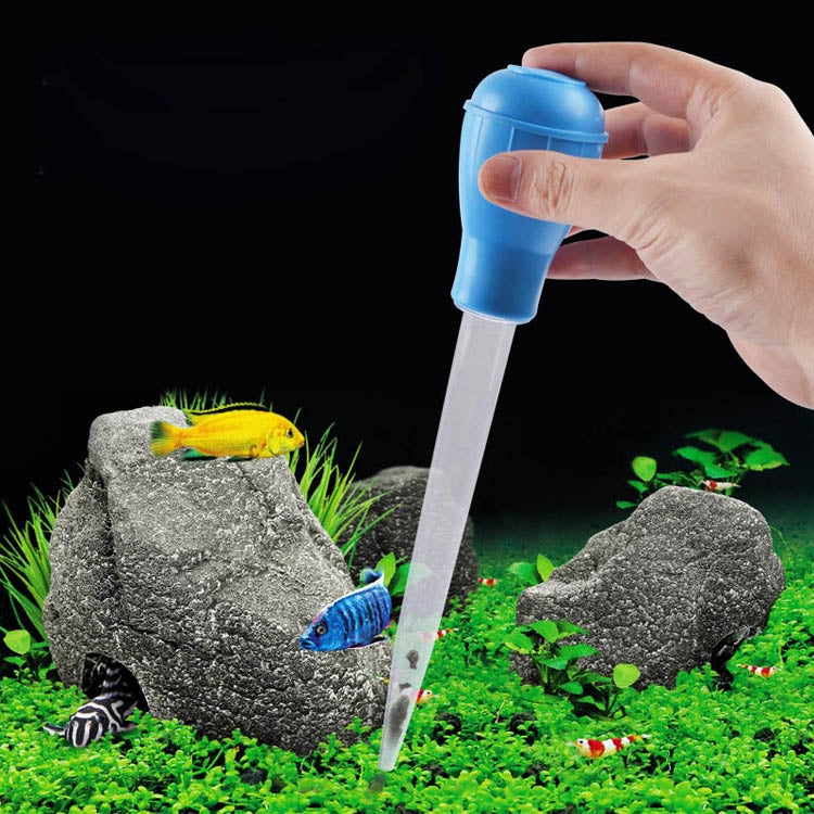 Small Fish Tank Water Change Suction Pooper Manual Mini Suction Tube(Green)