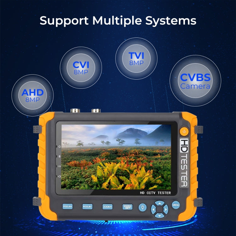 5800ACT-VH 5 Inch Large Screen Engineering Treasure Coaxial AHD / TVI / CVI 8MP Analog Video Surveillance Tester, US Plug