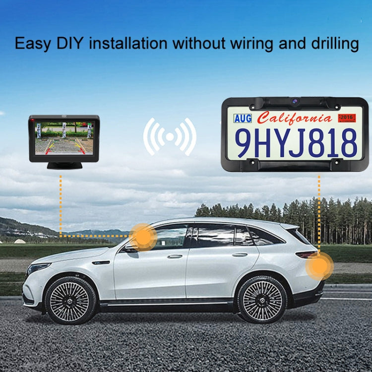 Solar License Plate Frame Wireless Transmission Reversing Camera Display, BC02