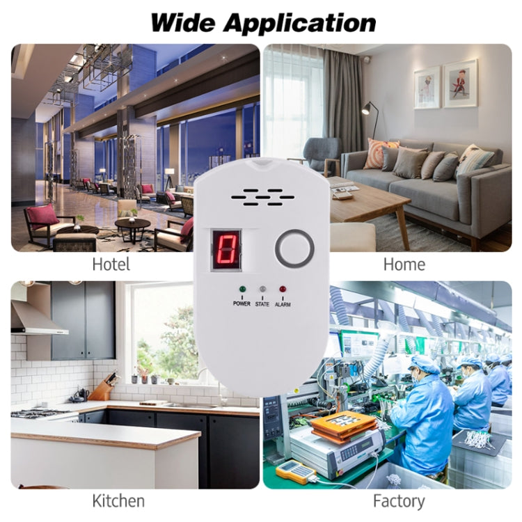 Combustible Gas Pipeline Digital Display Alarm, Specification: UK Plug