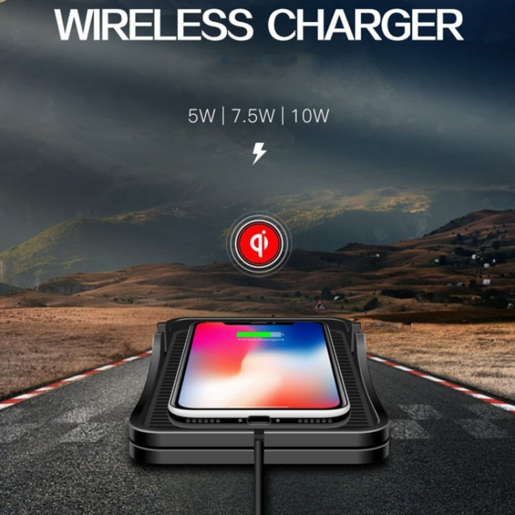 15W Car Wireless Charging Silicone Base For Apple Android Phones, TYPE-C Interface