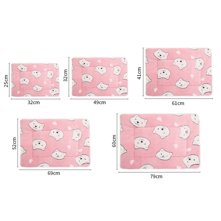 61x41cm Thickened Pet Cushion Cat Dog Blanket Pet Bed(Pink Stars)