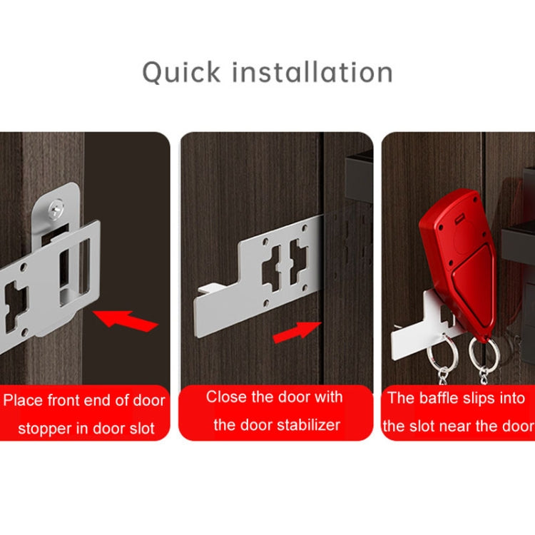 Door Stopper Home Burglary Girls Live Alone Security Lock Inside Opening Door Plug, Style: With Alarm
