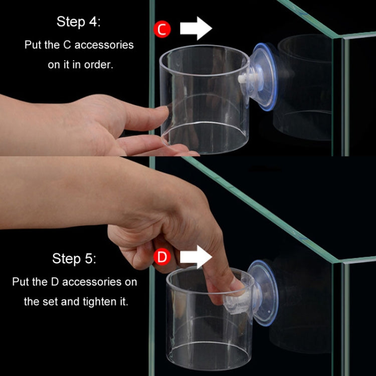 Acrylic Transparent Feeding Ring Fish Tank Feeder Floating Fixed Fish Feeder, Specification: Red Bug Cup